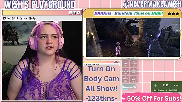 nevermakeawish: διαδικτυακό σόου στην κάμερα