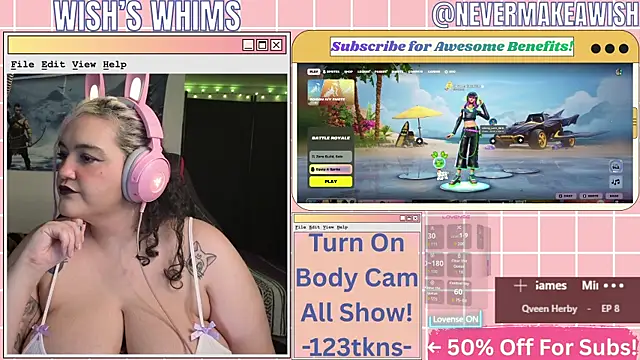 Webkamerová show nevermakeawish
