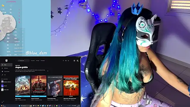 Show de bluesubmissive na webcam
