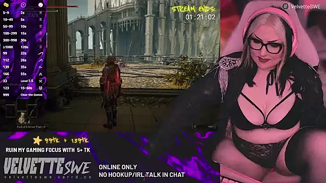 Chat +18 de VelvetteSWE ao vivo