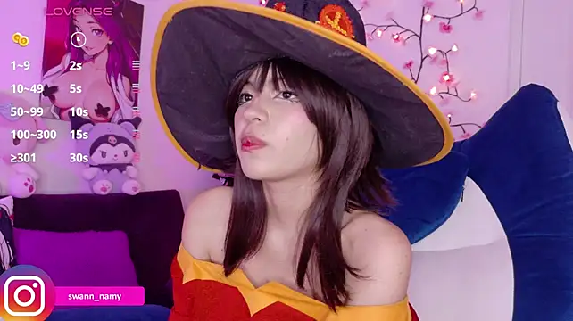 Show de Swannamy na webcam