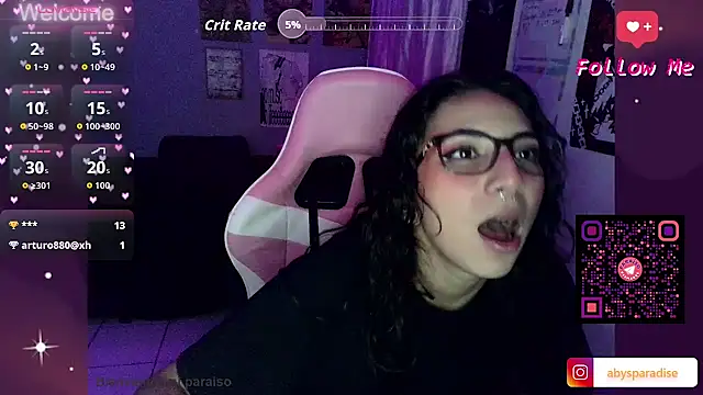 Chat +18 de Abysparadise ao vivo