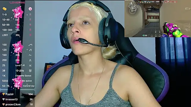 Show de blondegamerr na webcam