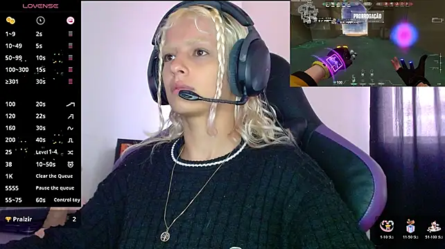 Show de blondegamerr na webcam