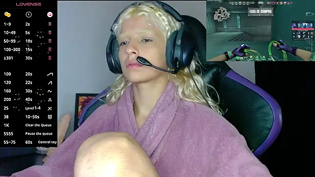 Show de blondegamerr na webcam