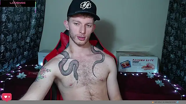 andrewxbi élő XXX-chatje