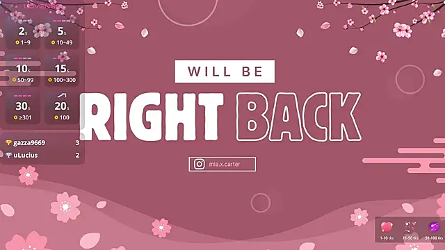 miacarterxxx élő XXX-chatje