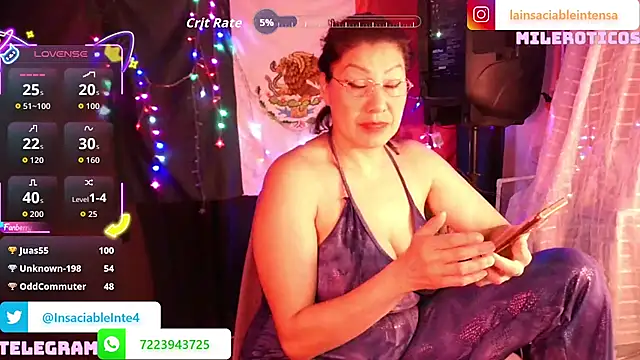 Chat +18 de LaInsaciableIntensa ao vivo