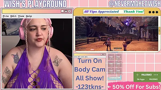 nevermakeawish élő XXX-chatje