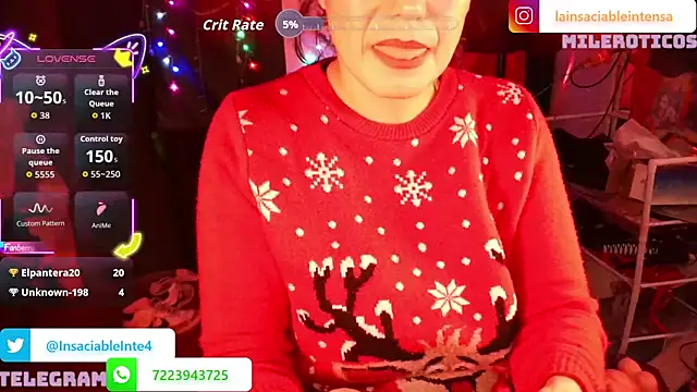 LaInsaciableIntensa élő XXX-chatje