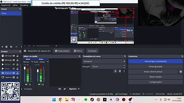 Show de BlackVicius na webcam
