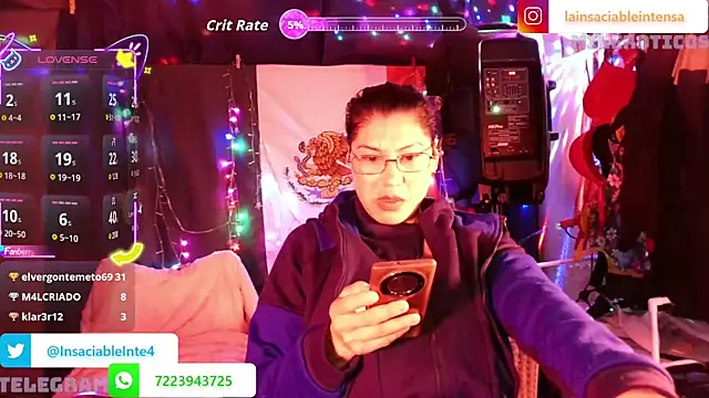 LaInsaciableIntensa 라이브 XXX 채팅