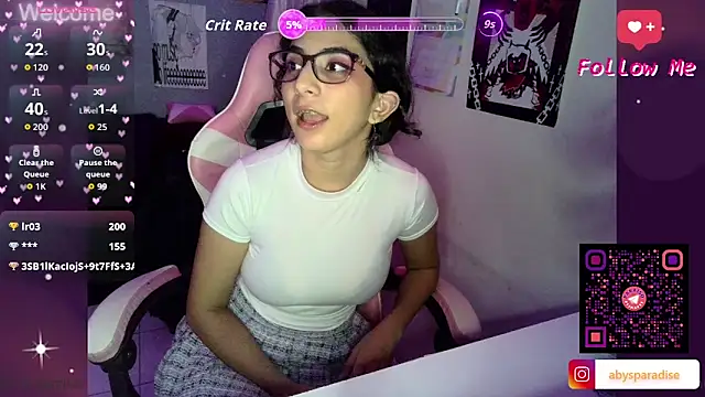 Chat +18 de Abysparadise ao vivo