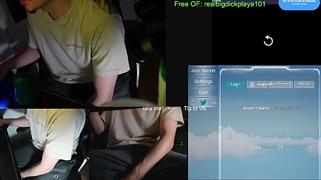 BigDickPlaya101 élő XXX-chatje