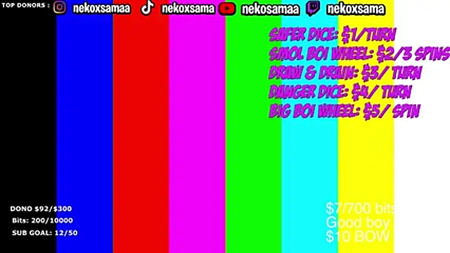 NekoxSama élő XXX-chatje