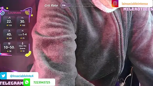 Chat +18 de LaInsaciableIntensa ao vivo
