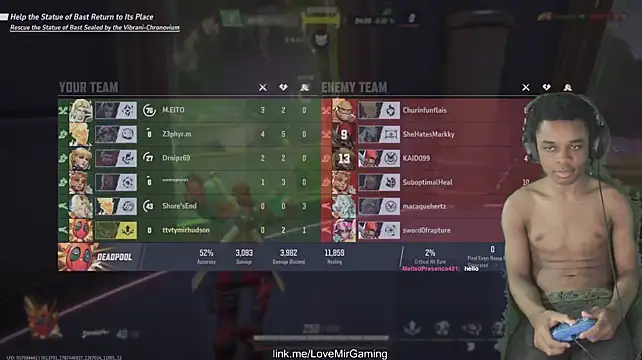הופעת וובקאם של lovemirgaming