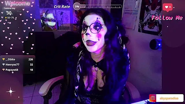 Chat +18 de Abysparadise ao vivo