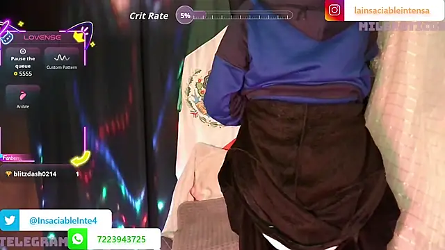 Chat +18 de LaInsaciableIntensa ao vivo