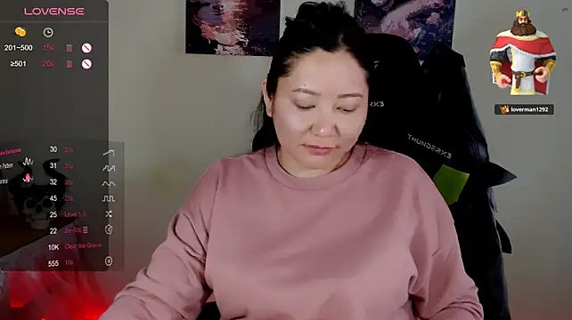 LisaAsianFlower - caresing bare boobs
