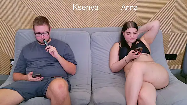 Ksenny - threesome sex + creampie