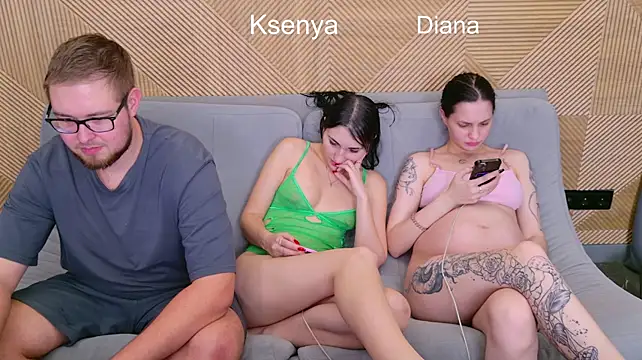 Ksenny - threesome sex + creampie